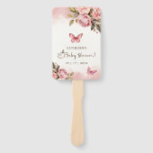 Een beetje vlinder bloemig Baby shower Handwaaier (Voorkant)