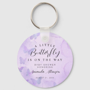 Een beetje vlinder Paarse Baby shower Sleutelhanger