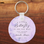 Een beetje vlinder Paarse Baby shower Sleutelhanger (Voorkant)