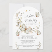 Een beetje vlinder rustieke Waterverf Baby shower Kaart (Voorkant)