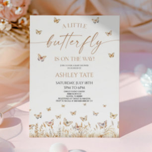 Een beetje vlinder wilde bloem Baby shower Kaart