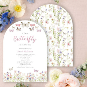 Een beetje vlinder Wildflower Garden Baby shower Kaart