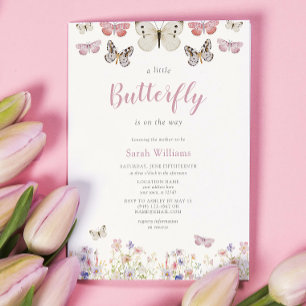 Een beetje vlinder Wildflower Garden Baby shower Kaart