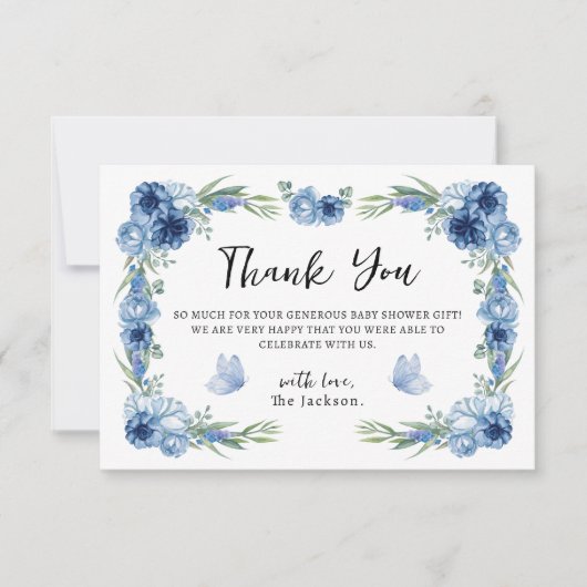 Een beetje vlinderblauw, bijtend bedankt (Voorkant)