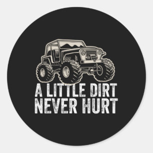Een beetje vuil deed nooit pijn off-road 4x4 offro ronde sticker