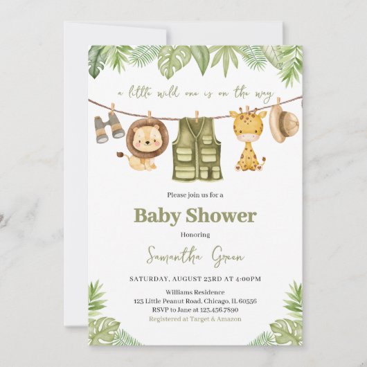 Een beetje wild één Baby shower Kaart (Voorkant)