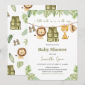 Een beetje wild één Baby shower Kaart (Voorkant / Achterkant)