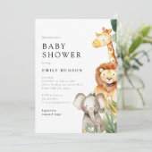 Een beetje wild een Safari Baby shower uitnodiging (Staand voorkant)