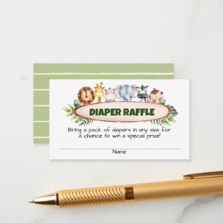 Een beetje wild een safari luier Raffle Informatiekaartje