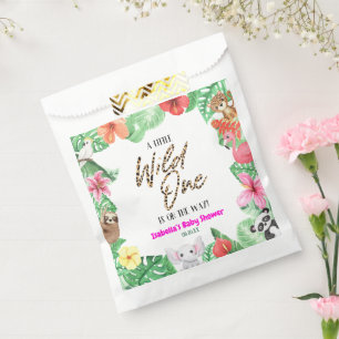 Een beetje wild één tropisch dier Baby shower Bedankzakje