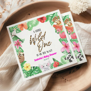 Een beetje wild één tropisch dier Baby shower Servet