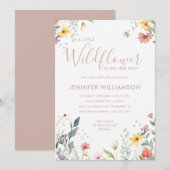Een beetje Wildbloem Meisje Baby shower Kaart (Voorkant / Achterkant)