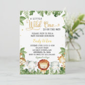 Een beetje wilde beesten Baby shower uitnodiging (Staand voorkant)