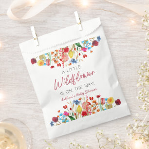 Een beetje wilde bloem is onderweg Baby shower Bedankzakje