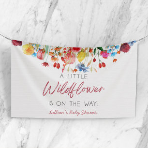 Een beetje wilde bloem is onderweg Baby shower Spandoek