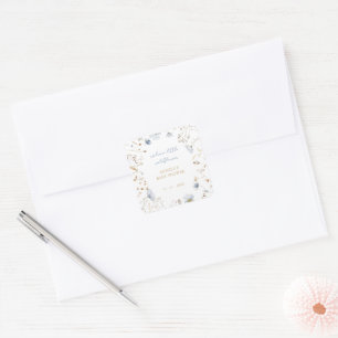 Een beetje wilde bloem is onderweg Baby shower Vierkante Sticker