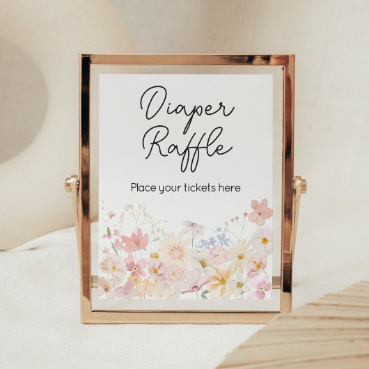 Een beetje wilde bloem is onderweg luier Raffle Poster