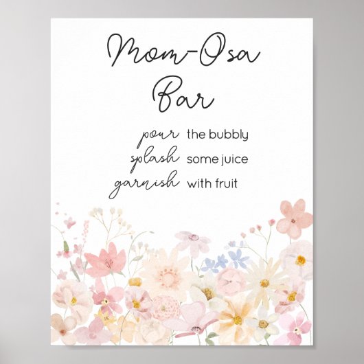 Een beetje wilde bloem is onderweg moeder osa bar poster (Voorkant)