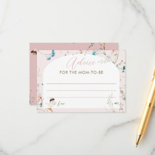 Een beetje Wildflower Baby Shower Advies voor Moed Informatiekaartje