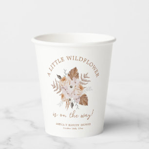 Een beetje Wildflower Baby shower Boho boeket Papieren Bekers