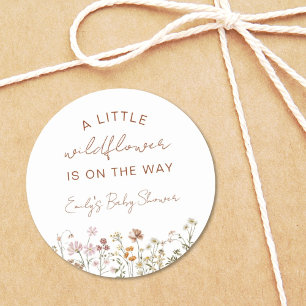 Een beetje Wildflower Baby shower in Bloom Boho Ronde Sticker