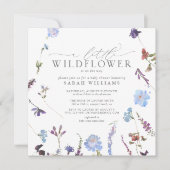 Een beetje Wildflower Blue Floral Summer Baby show Kaart (Voorkant)