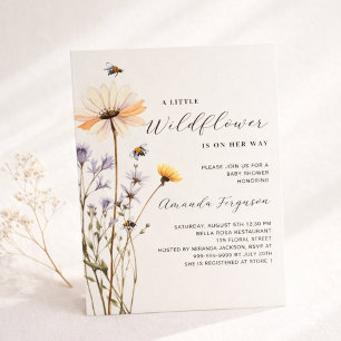 Een beetje wildflower budget baby shower uitnodigi