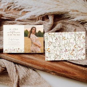 Een beetje Wildflower Foto Baby shower Tuin Kaart