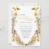 Een beetje Wildflower geel Boho Baby shower Kaart (Voorkant)
