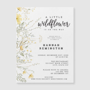 Een beetje Wildflower geel Waterverf Baby shower
