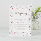 Een beetje Wildflower kalligrafie Baby shower Kaart (Staand voorkant)