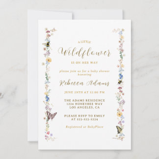 Een beetje Wildflower Tuin Boho Meisje Baby shower Kaart