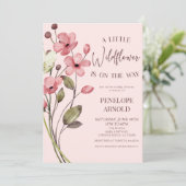 Een beetje Wildflower Wilde Bloem Bloemen Baby sho Kaart (Staand voorkant)