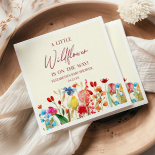 Een beetje Wildflower Wilde Bloem Bloemen Baby sho Servet