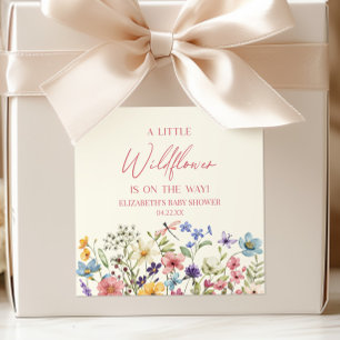 Een beetje Wildflower Wilde Bloem Bloemen Baby sho Vierkante Sticker