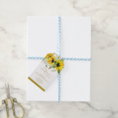 Een beetje zonnebloem baby shower cadeaulabel (Met Touw)