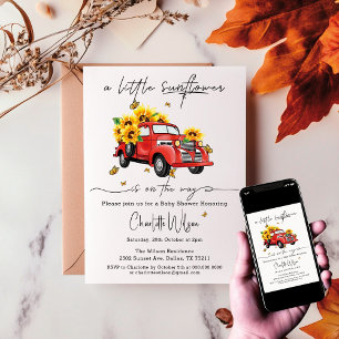 Een beetje zonnebloem is op weg naar het Baby show Kaart