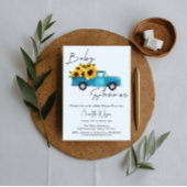 Een beetje zonnebloem is op weg naar het Baby show Kaart