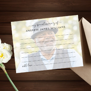 Een begrafenis van een geheugenfoto delen briefkaart
