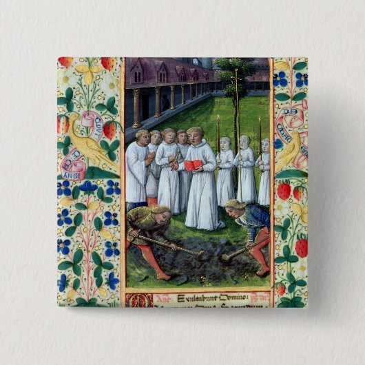 Een begrafenis vierkante button 5,1 cm (Voorkant)