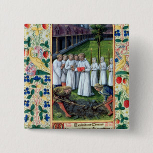 Een begrafenis vierkante button 5,1 cm