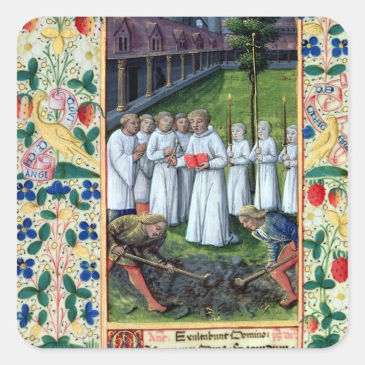 Een begrafenis vierkante sticker (Voorkant)