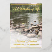 Een begrafenismonument 'Viering van het leven' Joo Folie Uitnodiging (Voorkant)