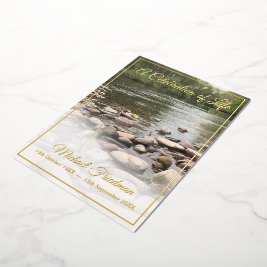 Een begrafenismonument 'Viering van het leven' Joo Folie Uitnodiging (Gedraaid)