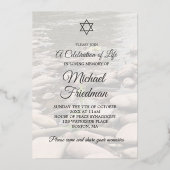 Een begrafenismonument 'Viering van het leven' Joo Folie Uitnodiging (Achterkant)