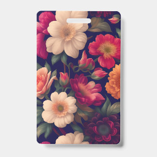 Een behang met een bloemmotief badge