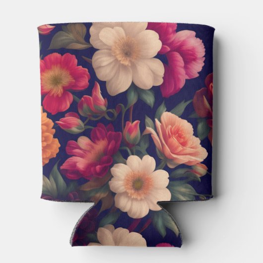 Een behang met een bloemmotief blikjeskoeler (Achterkant)