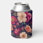 Een behang met een bloemmotief blikjeskoeler (Blikje Achterkant)