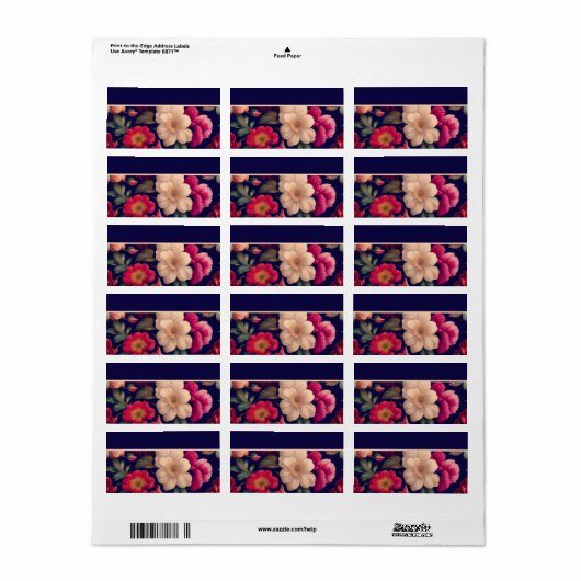 Een behang met een bloemmotief etiket (Full Sheet)