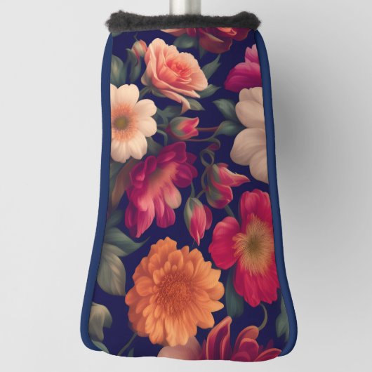 Een behang met een bloemmotief golfheadcover (Draai 90)